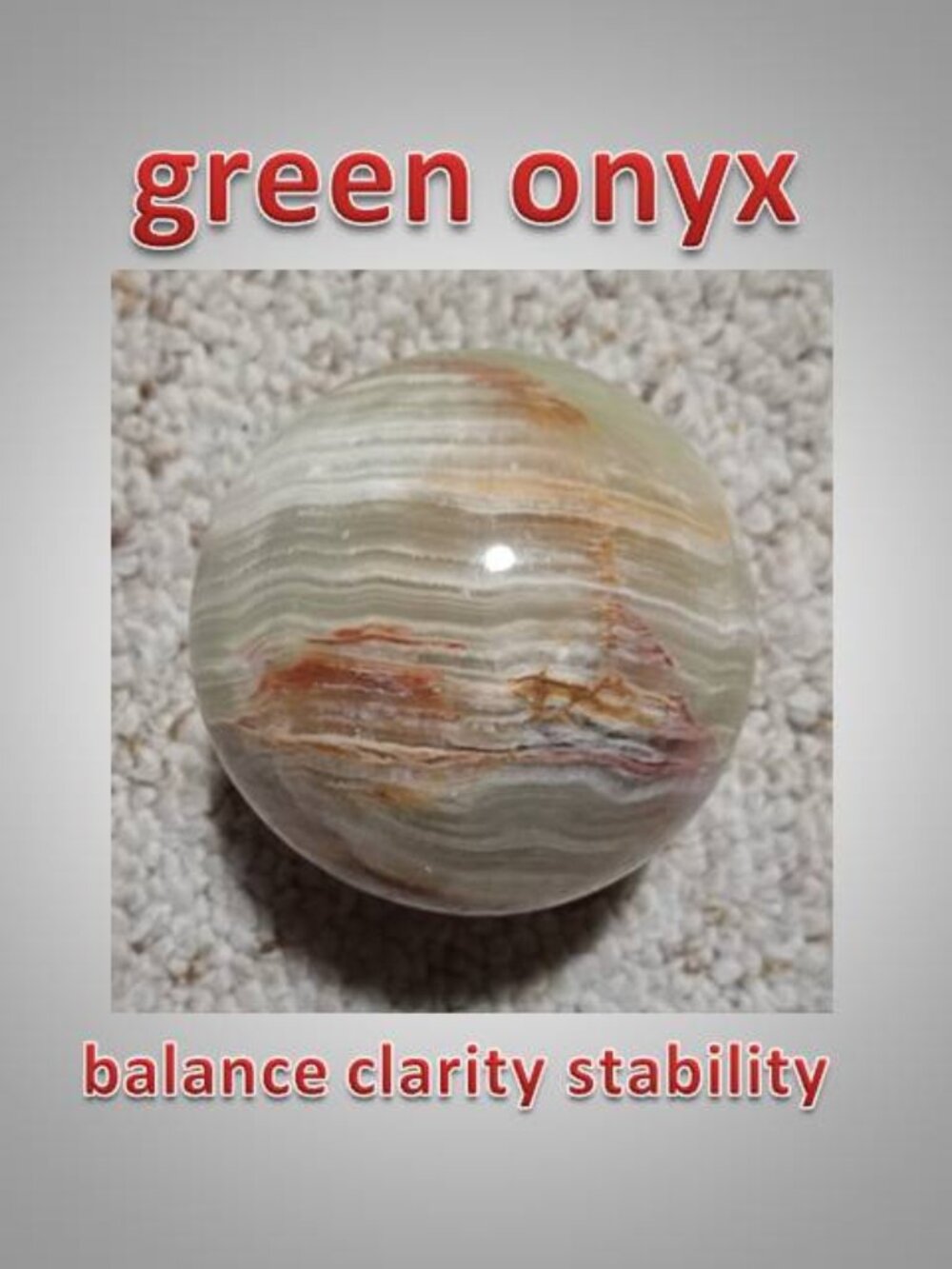 #11 75mm green Onyx Sphere Balance Clarity